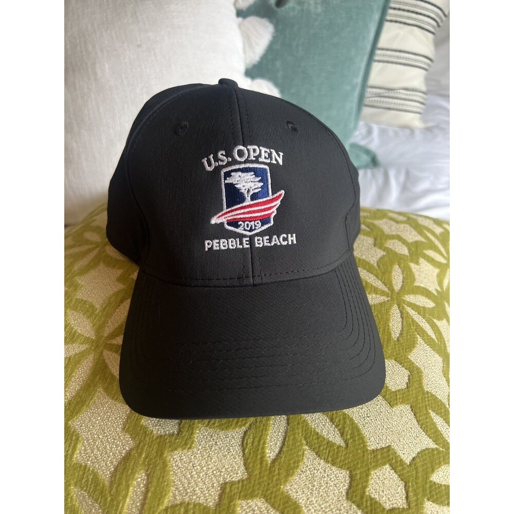 US Open Pebble Beach Golf Hat. Black Adjustable Cap. Collectible edition